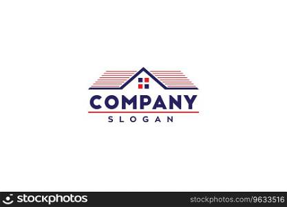 Real estate logo with usa colors Royalty Free Vector Image