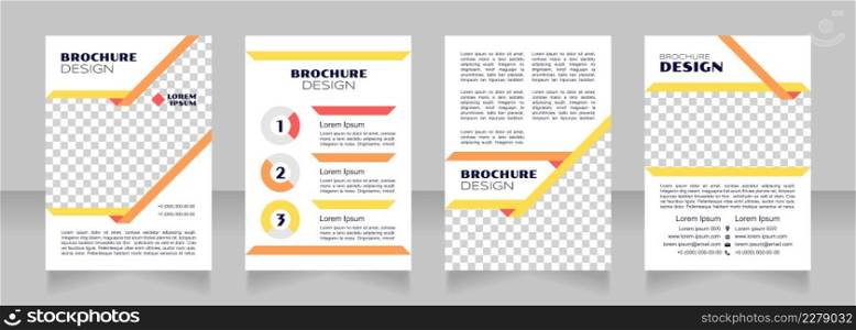 Real estate market blank brochure design. Template set with copy space for text. Premade corporate reports collection. Editable 4 paper pages. Syncopate, Poller One, Arial Regular fonts used. Real estate market blank brochure design