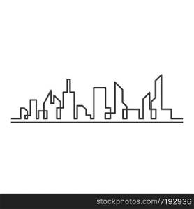 real estate modern city building line vector template design