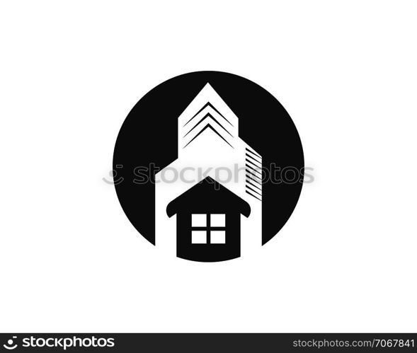 real estate modern city building vector template design