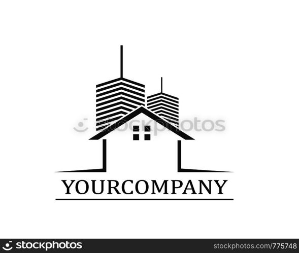 real estate modern city building vector template design