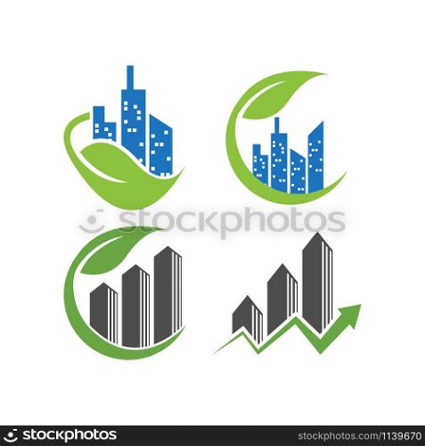 Real estate nature house logo template isolated. Real estate nature house logo template