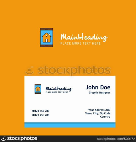 Real estate on phone logo Design with business card template. Elegant corporate identity. - Vector