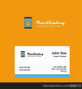 Real estate on phone logo Design with business card template. Elegant corporate identity. - Vector