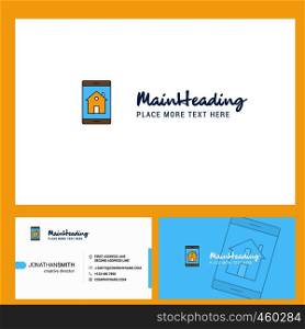Real estate on phone Logo design with Tagline & Front and Back Busienss Card Template. Vector Creative Design