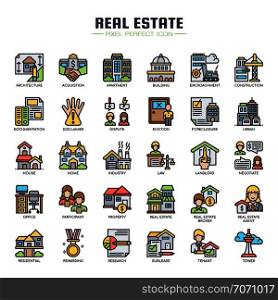 Real Estate , Thin Line and Pixel Perfect Icons