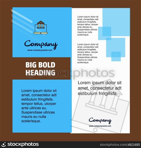 Real estate website Company Brochure Title Page Design. Company profile, annual report, presentations, leaflet Vector Background