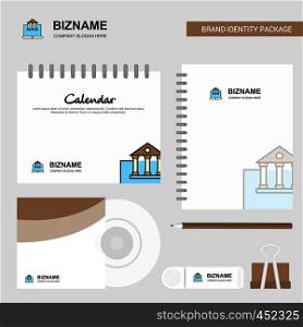 Real estate website Logo, Calendar Template, CD Cover, Diary and USB Brand Stationary Package Design Vector Template