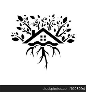 Real estate with tree logo icon design