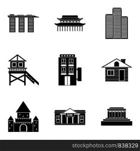 Real property icons set. Simple set of 9 real property vector icons for web isolated on white background. Real property icons set, simple style