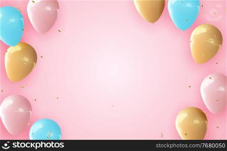 Realistic 3d balloon background for party, holiday, birthday, promotion card, poster. Vector Illustration. Realistic 3d balloon background for party, holiday, birthday, promotion card, poster. Vector Illustration EPS10