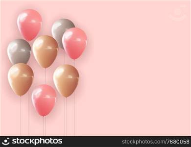 Realistic 3d balloon background for party, holiday, birthday, promotion card, poster. Vector Illustration. Realistic 3d balloon background for party, holiday, birthday, promotion card, poster. Vector Illustration EPS10