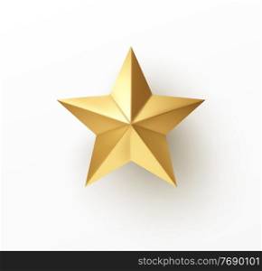 Realistic 3d golden star isolated on white background. Vector illustration EPS10. Realistic 3d golden star isolated on white background. Vector illustration