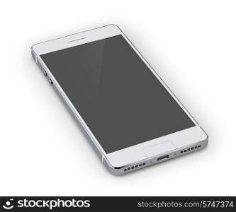 Realistic 3d grey smartphone device isolated on white background vector illustration