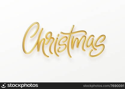 Realistic 3d inscription Merry Christmas isolated on. Golden shiny lettering. Vector illustration EPS10. Realistic 3d inscription Merry Christmas isolated on. Golden shiny lettering. Vector illustration
