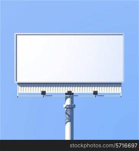 Realistic 3d outdoor advertising billboard sign isolated on blue background vector illustration