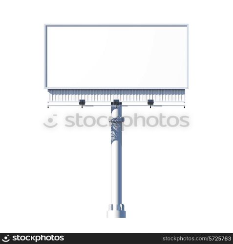 Realistic 3d outdoor blank advertising billboard isolated on white background vector illustration