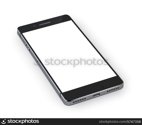 Realistic 3d smartphone mobile device isolated on white background vector illustration