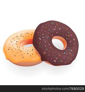 Realistic 3d sweet tasty donuts. Vector illustration. Realistic 3d sweet tasty donuts. Vector illustration EPS10