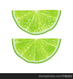 Realistic 3d Vector Illustration of half sliced lime. Colourful. Realistic 3d Vector Illustration of half sliced lime. Colourful citrus. Good for packaging design and ad. EPS 10.