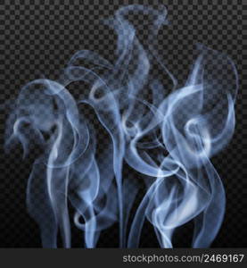 Realistic abstract image with slate grey colour blurry vibrant smoke shapes on dark transparent background vector illustration. Abstract Gray Smoke Background