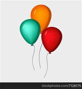 Realistic air balloons set isolated on background. Vector. Realistic air balloons set isolated on background