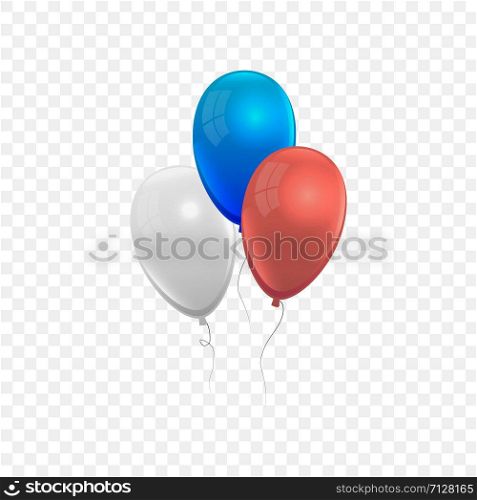 Realistic air balloons set isolated on white back. Realistic air balloons set