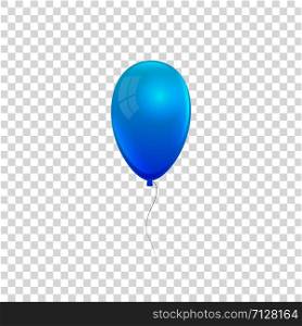Realistic air gel balloon isolated on back. Realistic air gel balloon