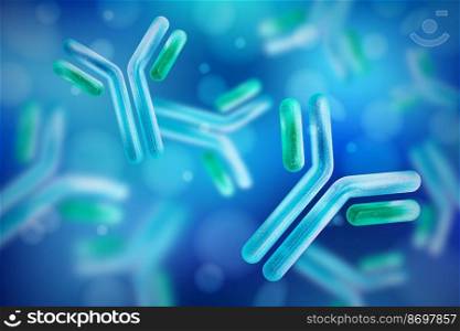 Realistic antibody immunoglobulin molecule background