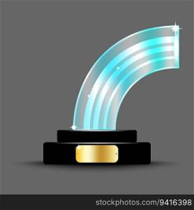 Realistic award layout design. Glass trophy in the form of an arch. 3d acrylic crystal arch. Vector illustration. stock image. EPS 10.. Realistic award layout design. Glass trophy in the form of an arch. 3d acrylic crystal arch. Vector illustration. stock image.