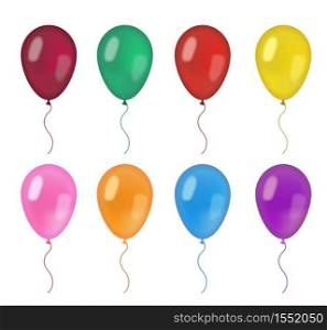 Realistic balloons set. 3d balloon different colors, isolated on white background. Vector illustration, clip art. Realistic balloons set. 3d balloon different colors, isolated on white background. Vector illustration, clip art.