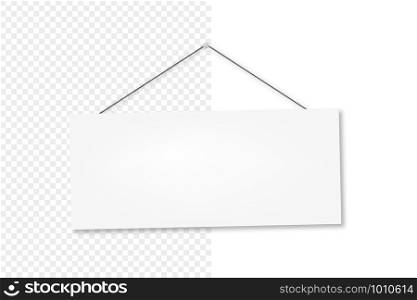 realistic banner on door with transparent background with shadow, vector. realistic banner on door with transparent background with shadow
