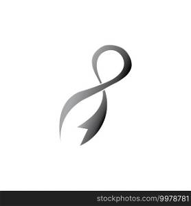 Realistic black ribbon, death symbol . Vector illustration