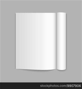 Realistic Blank white magazine or brochure pages isolated. Realistic Blank white magazine