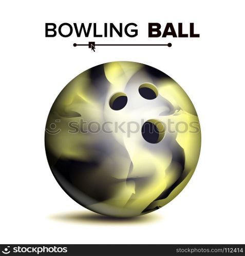 Realistic Bowling Ball Vector. Classic Round Ball. Sport Game Symbol. Illustration. Bowling Ball Isolated Vector. Classic Round Ball. Sport Game Symbol. Realistic Illustration