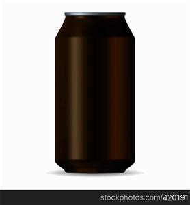 Realistic brown aluminum can isolated on a white background. Realistic brown aluminum can