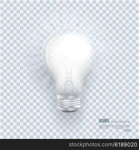 Realistic bulb with Light Effects on clean transparent background.