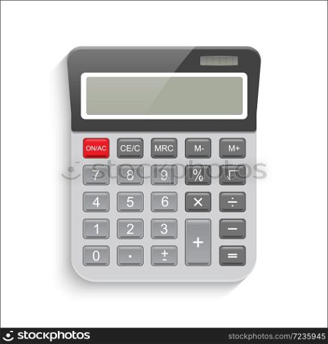 Realistic calculator isolated on white background. Vector EPS10 illustration.
