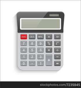 Realistic calculator isolated on white background. Vector EPS10 illustration.