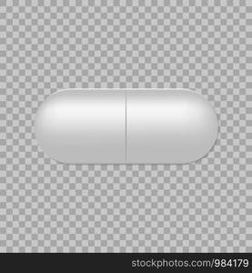 Realistic capsule pill. Mock up. Vector illustration. Realistic capsule pill