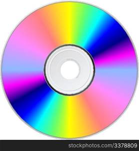 Realistic CD-disk on white background.