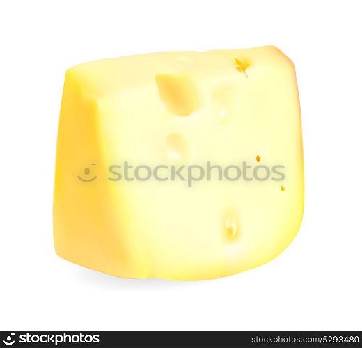 Realistic Cheese Isolated on White Vector Illustration EPS10. Realistic Cheese Vector Illustration