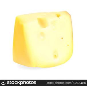 Realistic Cheese Isolated on White Vector Illustration EPS10. Realistic Cheese Vector Illustration