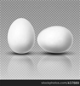 Realistic chicken egg. Vector template for easter decoration. Egg chicken food, realistic natural farm eggs illustration. Realistic chicken egg. Vector template for easter decoration