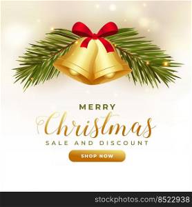realistic christmas bell decoration sale background