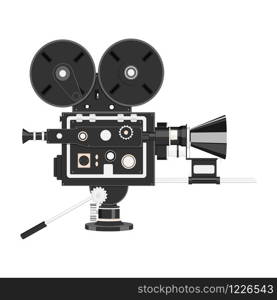 Realistic cinema camera. Vintage movie camera
