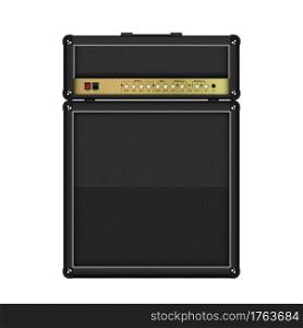 Realistic classic guitar&lifier head and cabinet, vector illustration