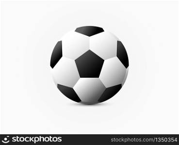 Realistic classic soccer football on white background.