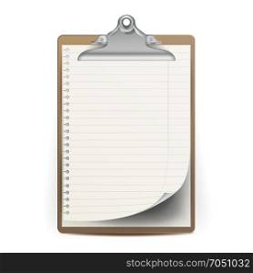 Realistic Clipboard Vector. A4 Size. Top View. Isolated Illustration. Clipboard Vector. A4 Size. Top View. Blank Sheet Of Paper. Isolated On White Background Illustration
