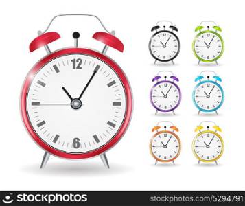 Realistic Clock Alarm Watch Set Vector Illustration EPS10. Realistic Clock Alarm Watch Set Vector Illustration